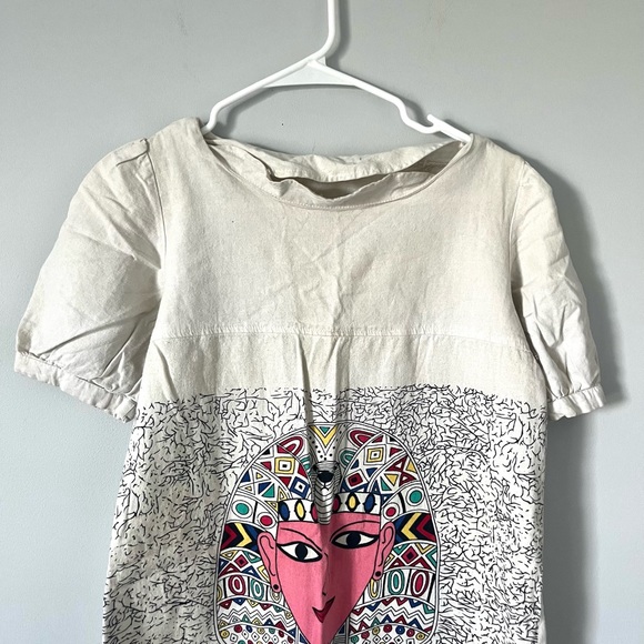 🇿🇦 vintage handmade Egyptian short sleeved geometric tunic top - Picture 5 of 16